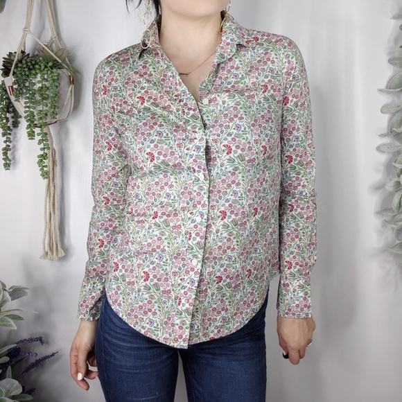 J. Crew Tops - J.Crew Perfect shirt Liberty  Fabric Isborella 186